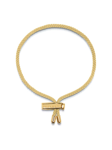 Nialaya Men's String Bracelet Men's Beige String Bracelet with Adjustable Gold Lock MST_082